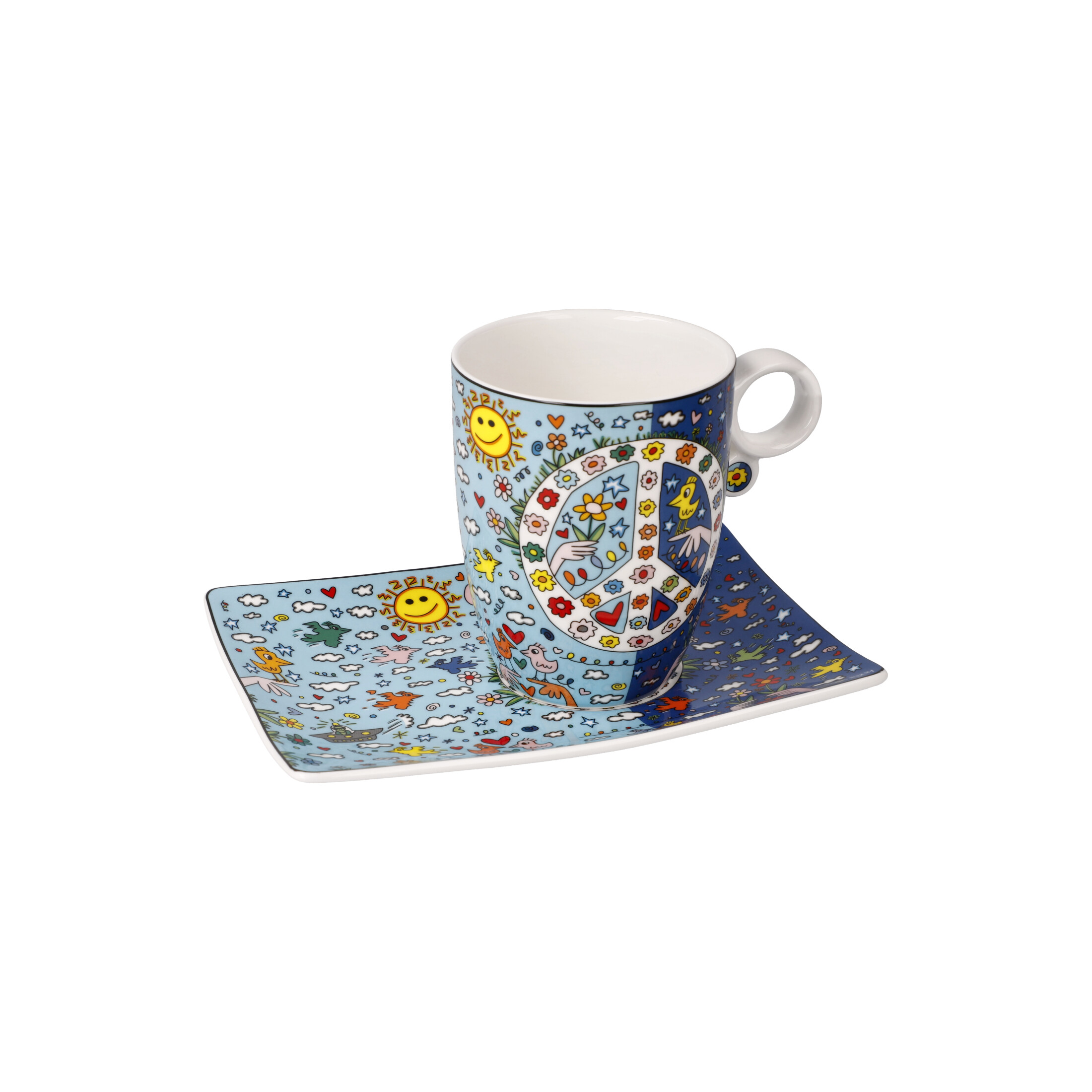 JAMES RIZZI KÜNSTLERTASSE Kaffeetasse GIVE PEACE A CHANCE - POP ART 26102801